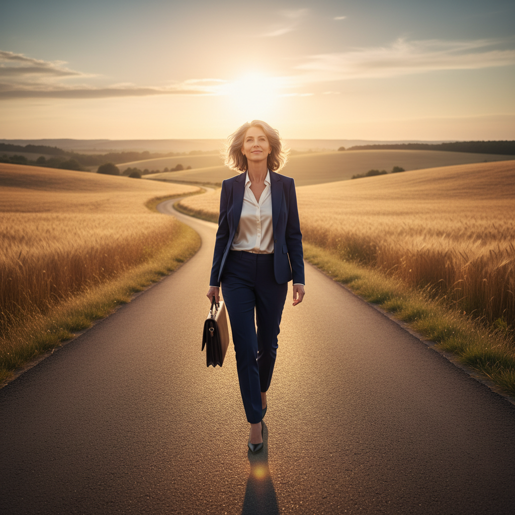 Professional taking action steps toward growth and reinvention