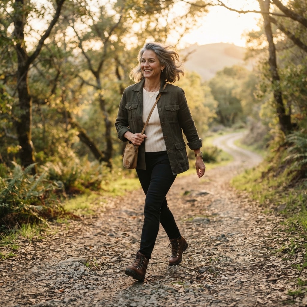 Person taking a small deliberate step toward positive change