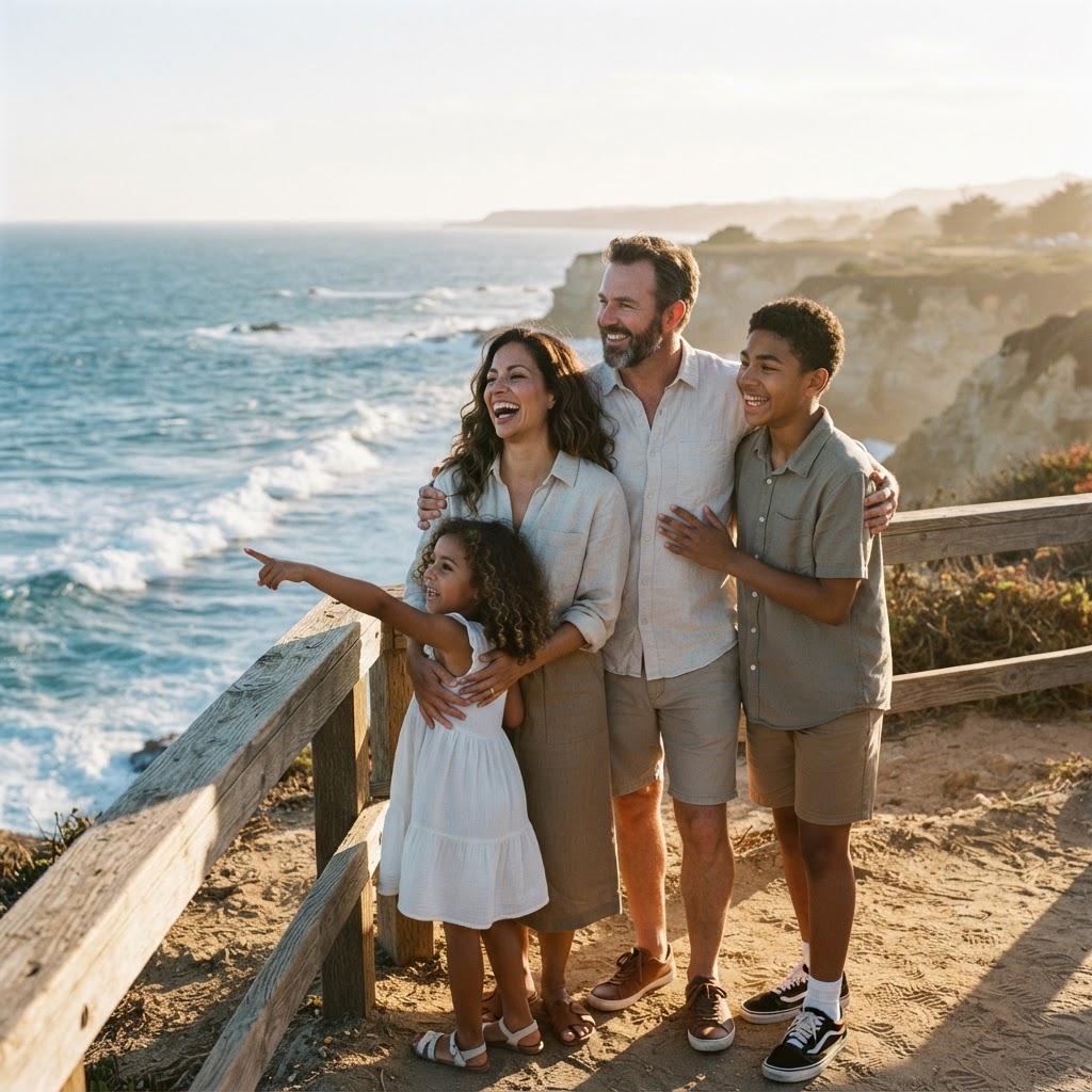 Family enjoying a meaningful travel experience together